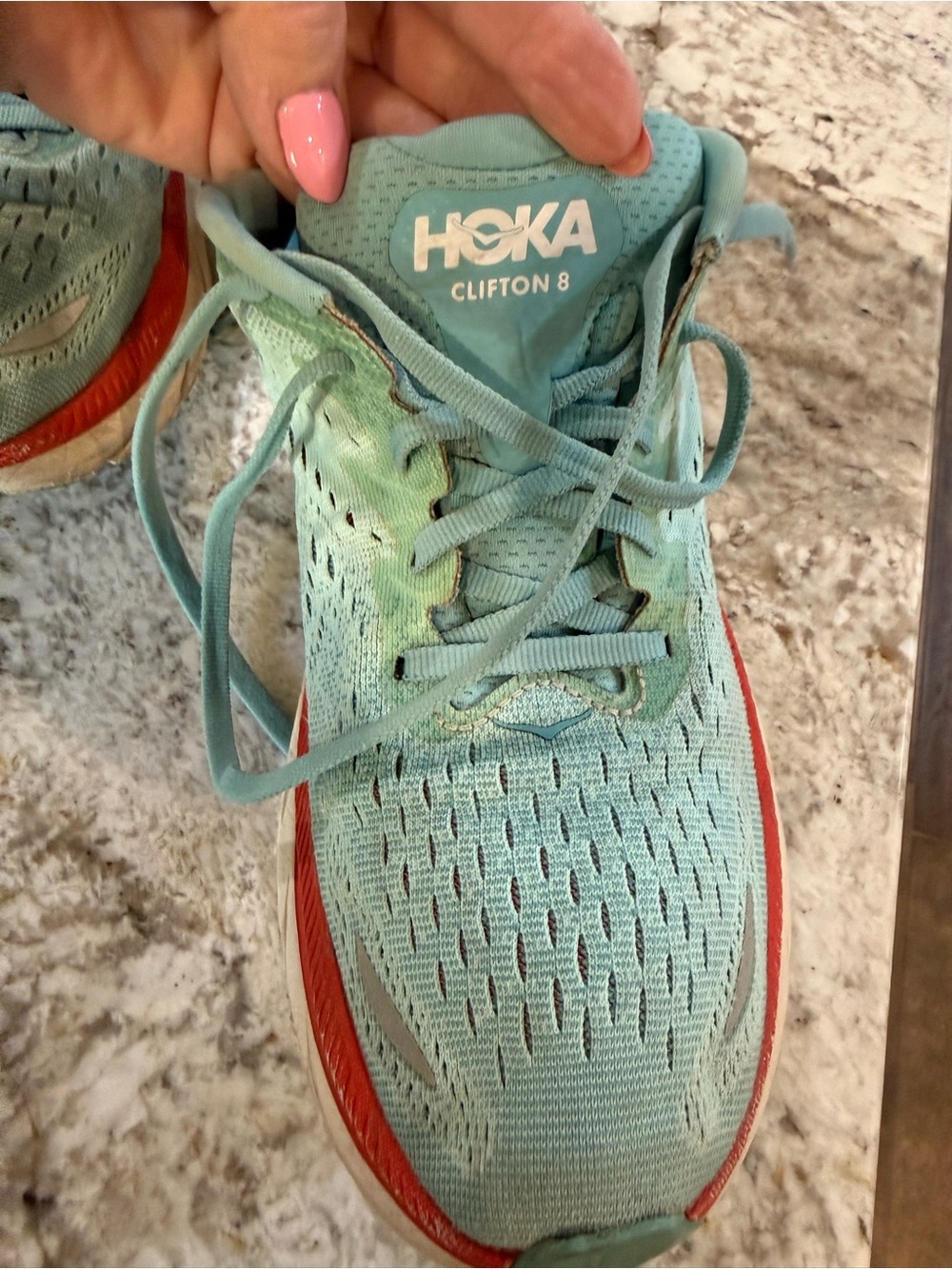 HOKA Clifton 8 Teal Running Shoe in Women’s Size 9.5 - Picture 3 of 11